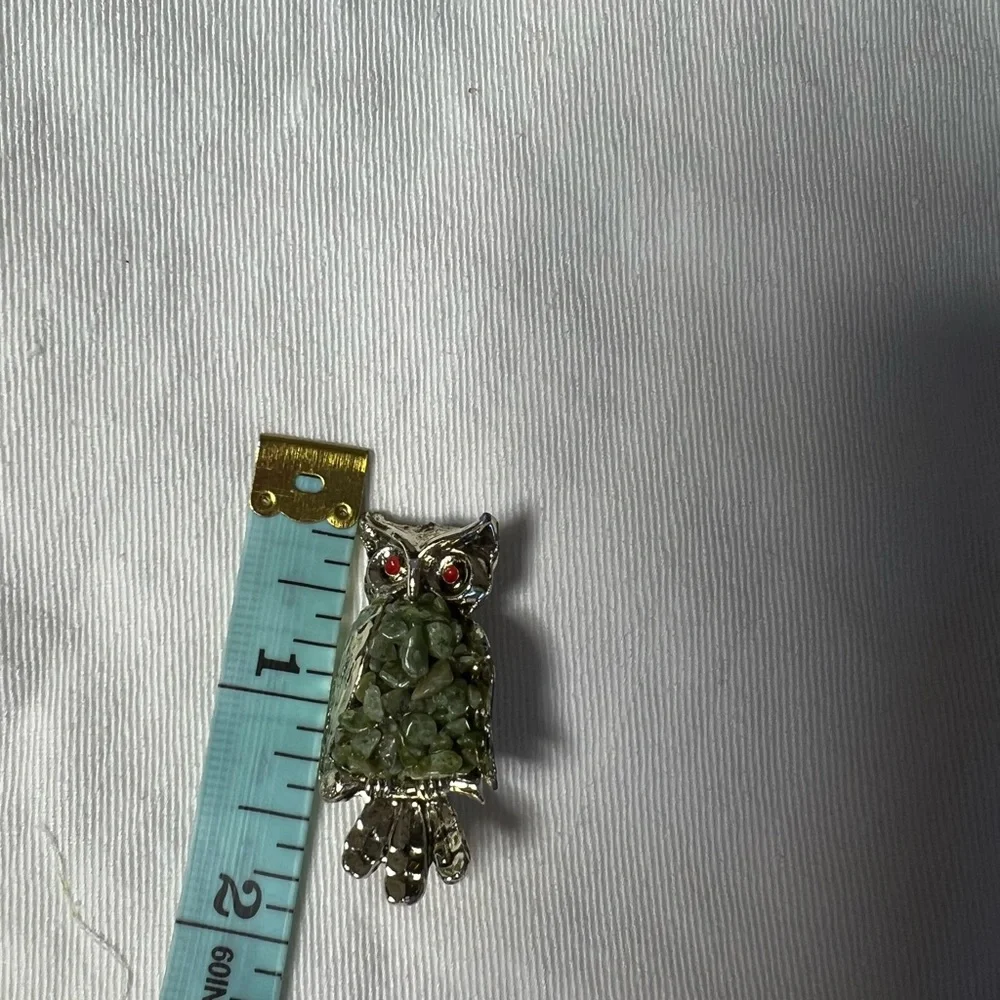 Vintage Owl Brooch‎ With Stones